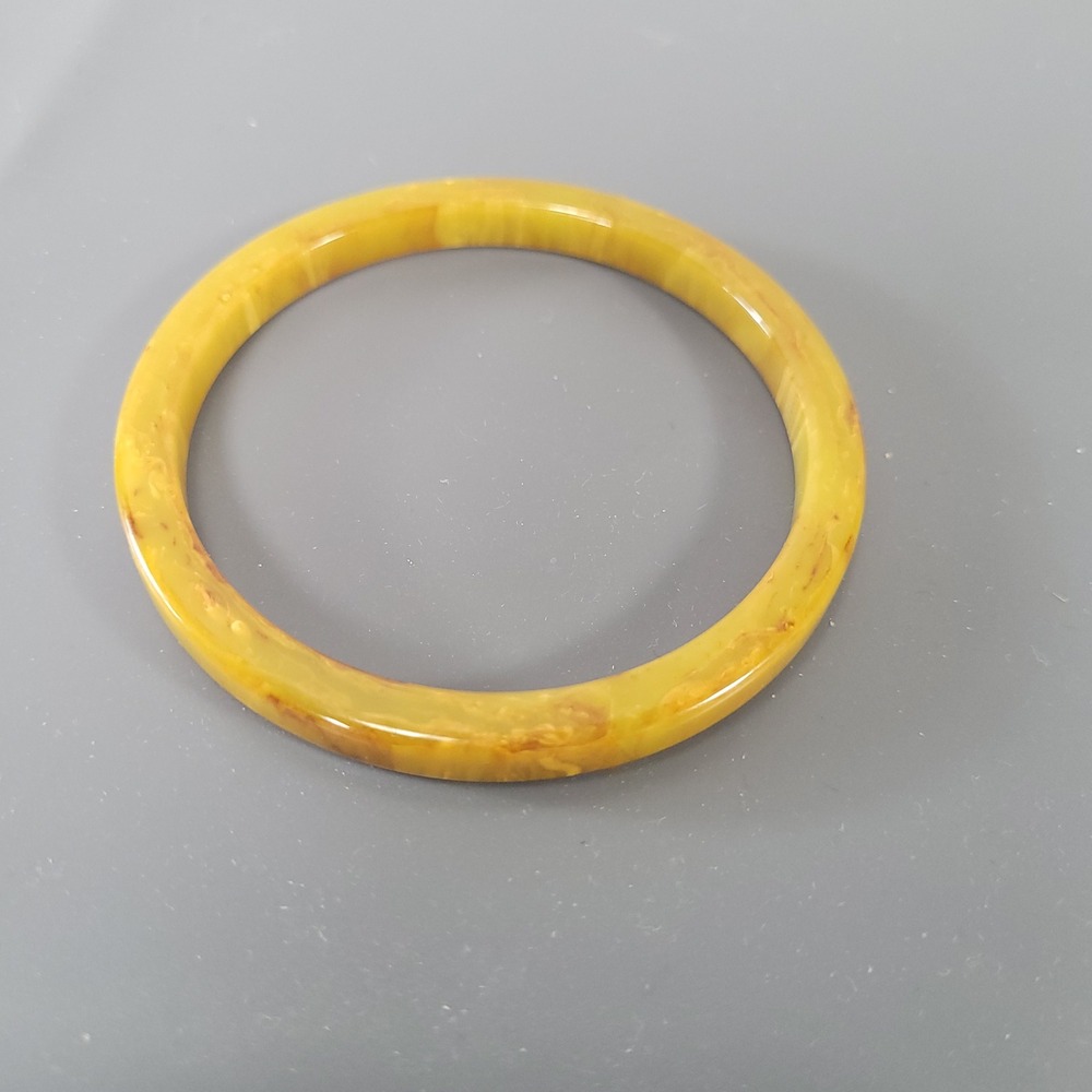 Vintage Butterscotch Bakelite Bangle Bracelet Marbled Tested‎ Positive 7.75"